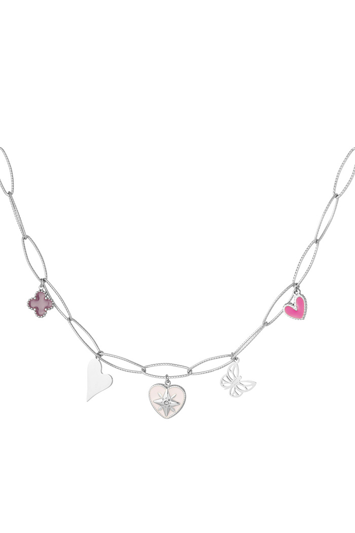 Lovely butterfly charm necklaces - silver 
