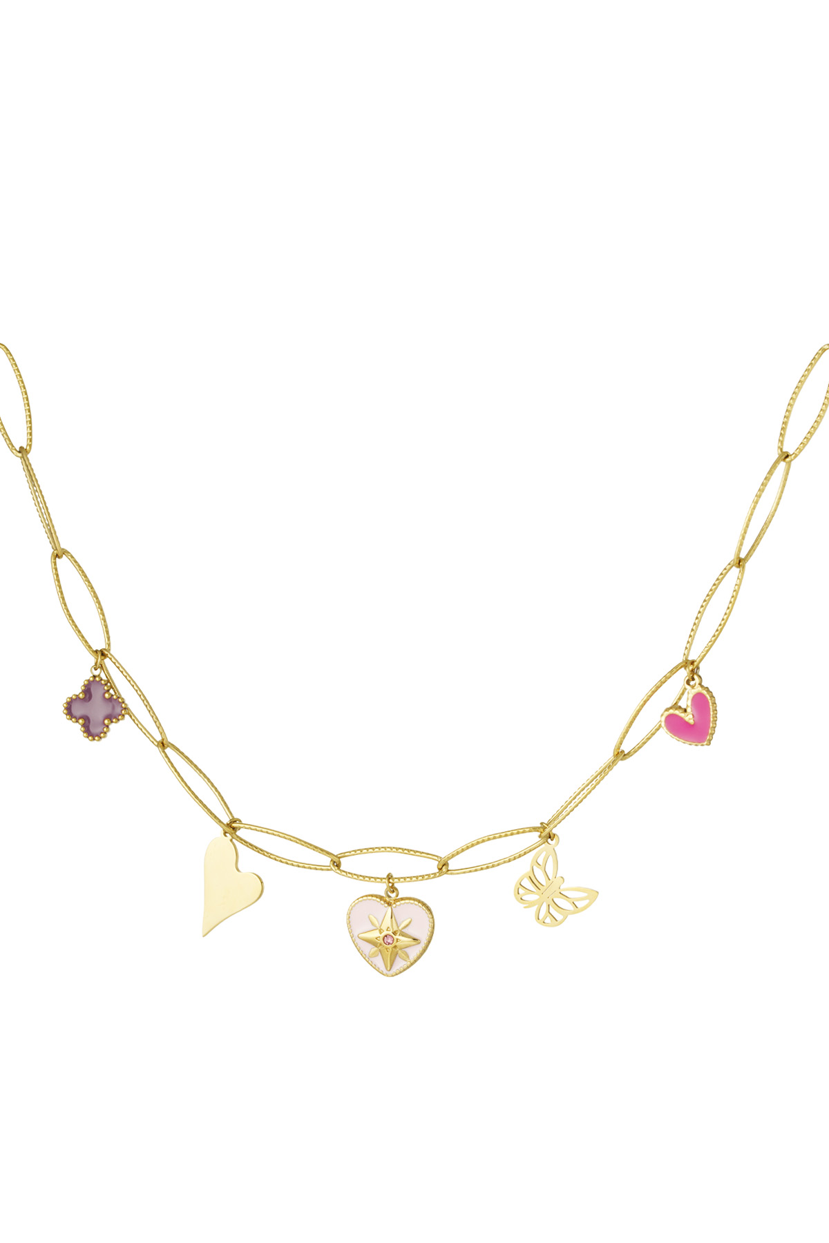 Lovely butterfly charm necklaces - gold