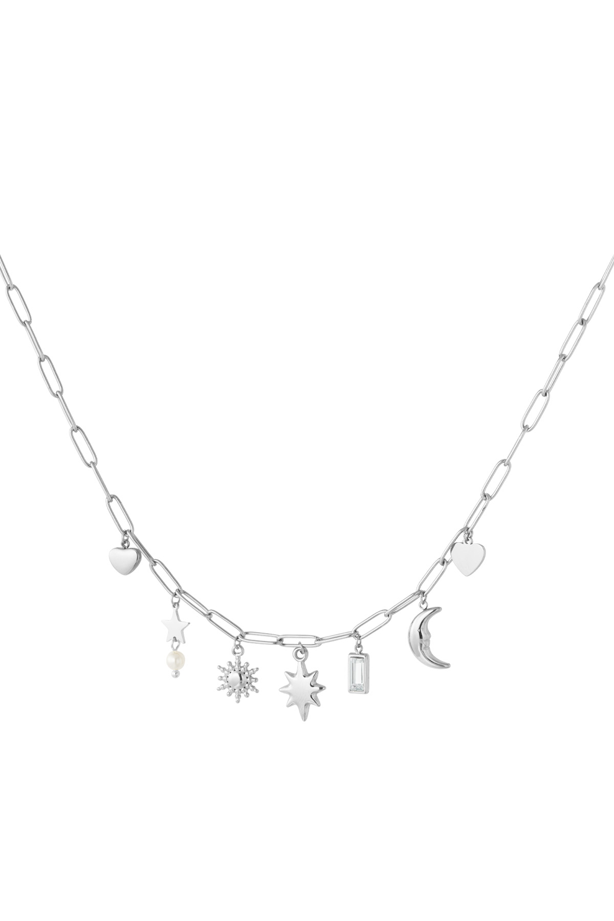 Day and night charm necklace - Silver Color color 2