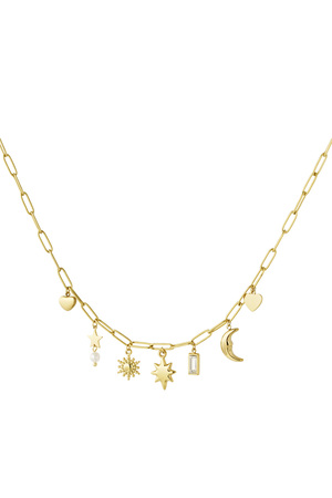 Day and night charm necklace - gold  h5 