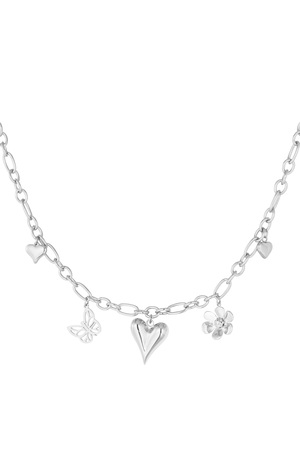 Natural love charm necklace - silver h5 