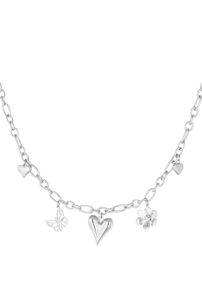 Natural love charm necklace - silver 