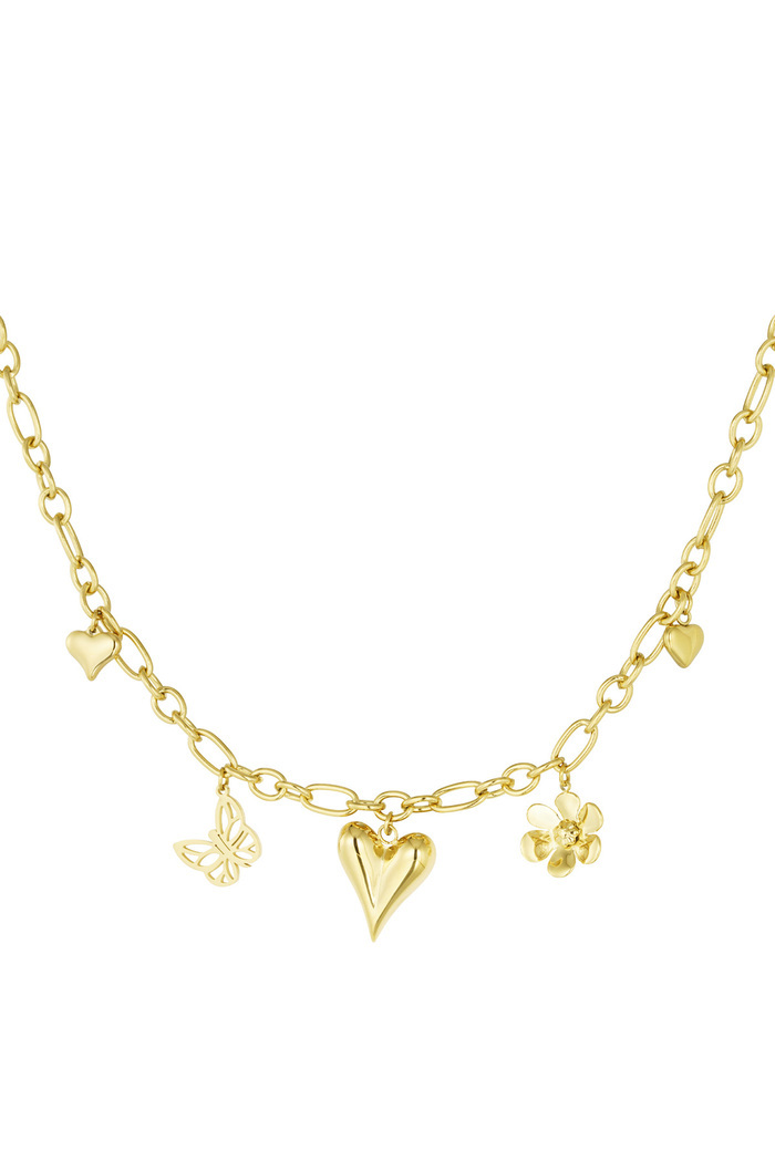 Natural love charm necklace - gold 