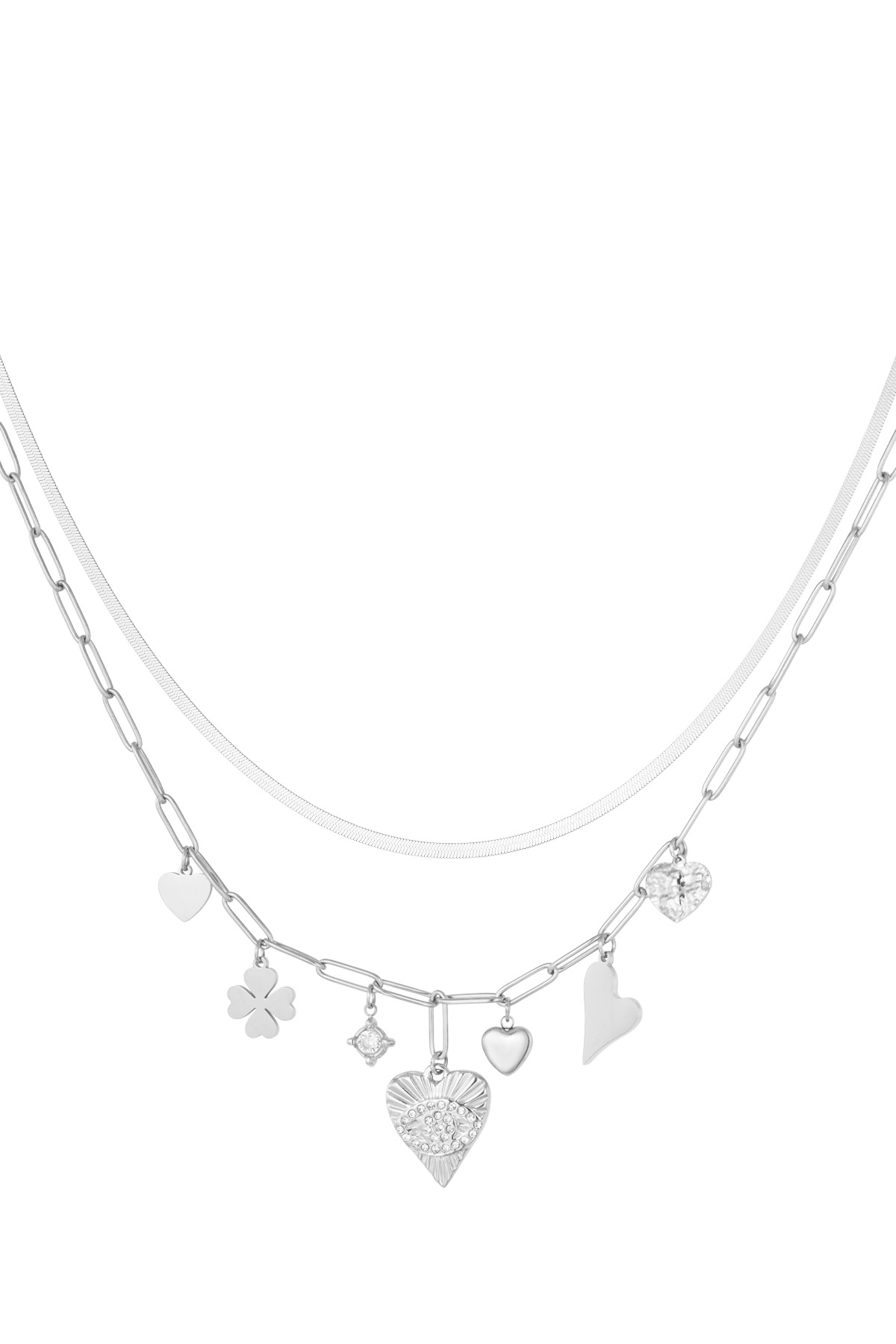 Charm necklace lucky number 7 - silver