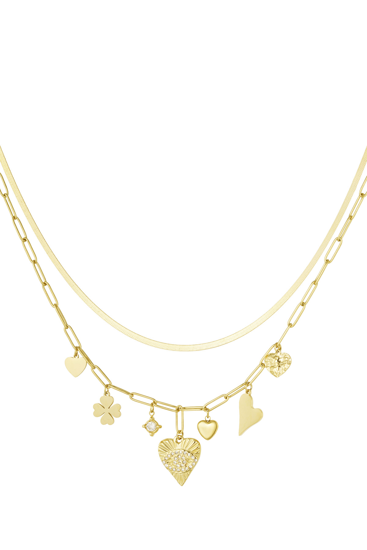 Charm necklace lucky number 7 - Gold color