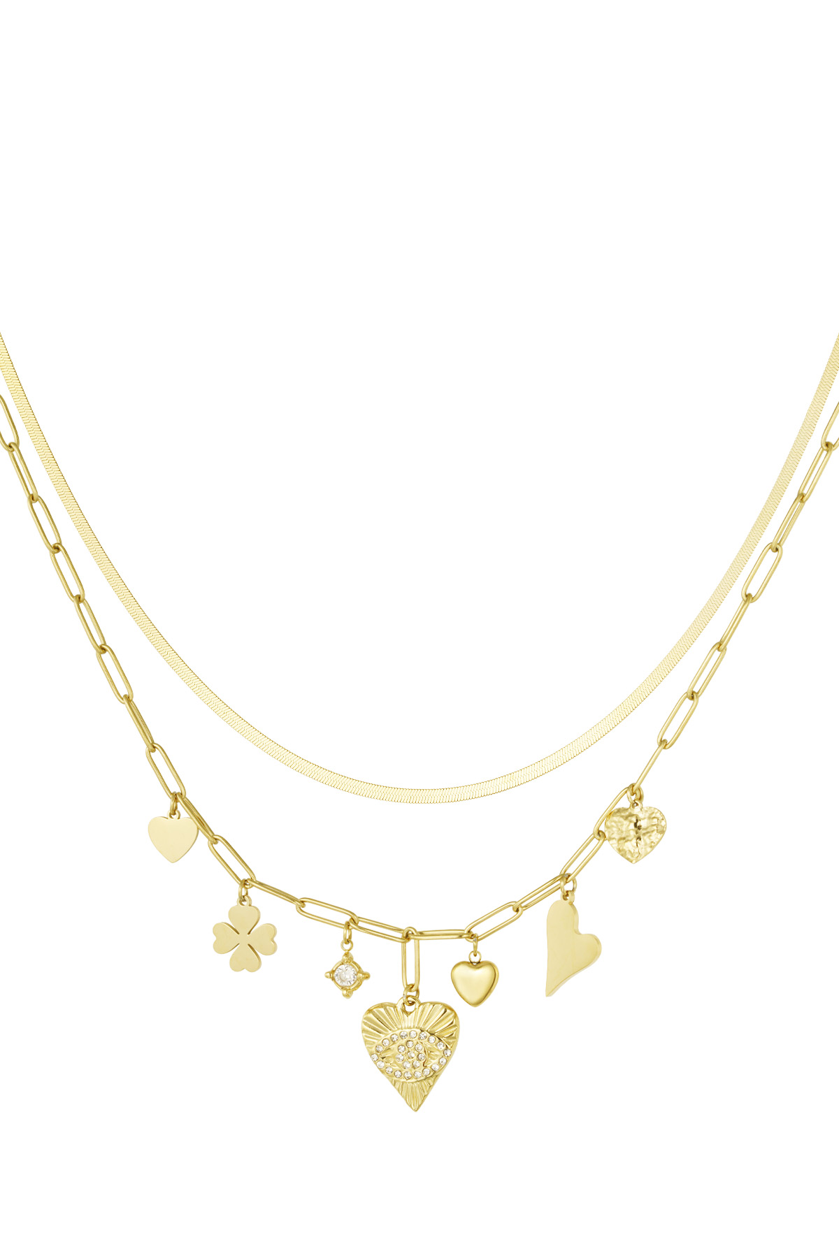 Charm necklace lucky number 7 - gold
