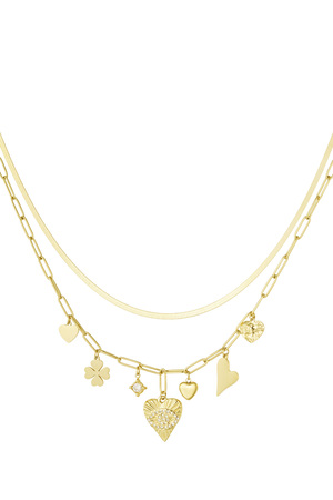 Charm necklace lucky number 7 - gold h5 
