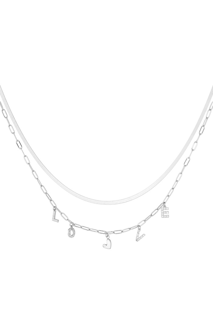 Charm necklace love letter - silver 