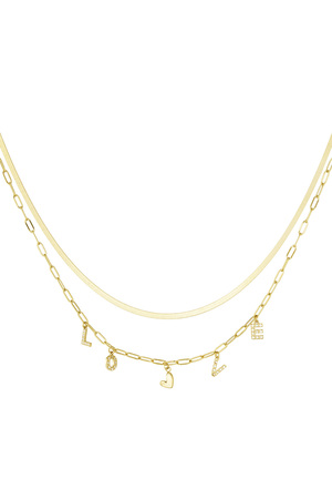 Charm necklace love letter - gold h5 
