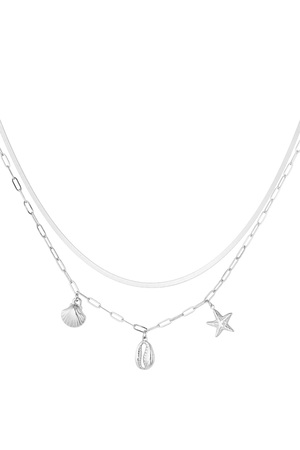 Sea side charm necklace - silver h5 