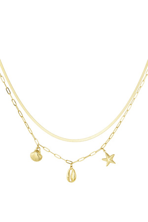Sea side charm necklace - gold h5 