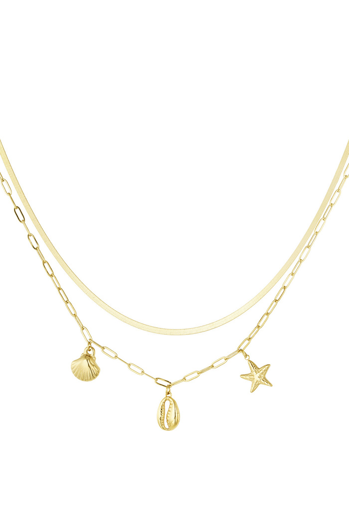 Halskette mit Meeresseite-Anhänger – Gold 