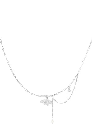 Halskette mit Schmetterlingsanhänger – Silber h5 