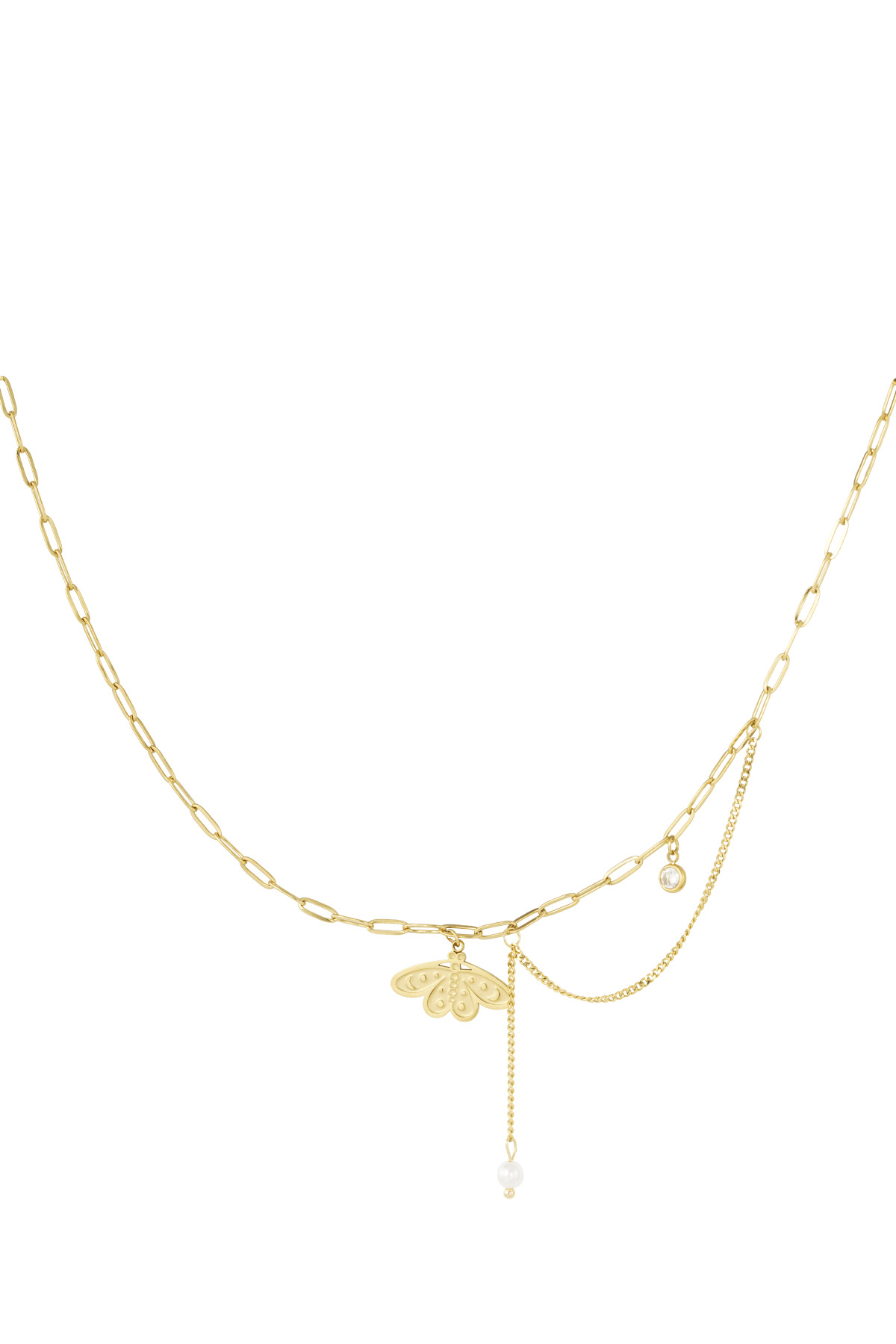 Butterfly charm necklace - gold