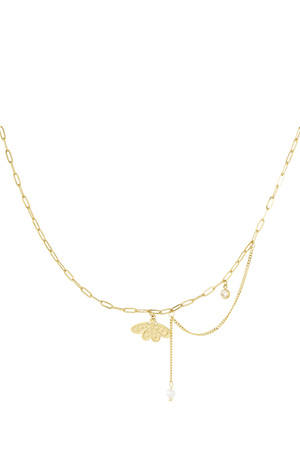 Butterfly charm necklace - gold h5 