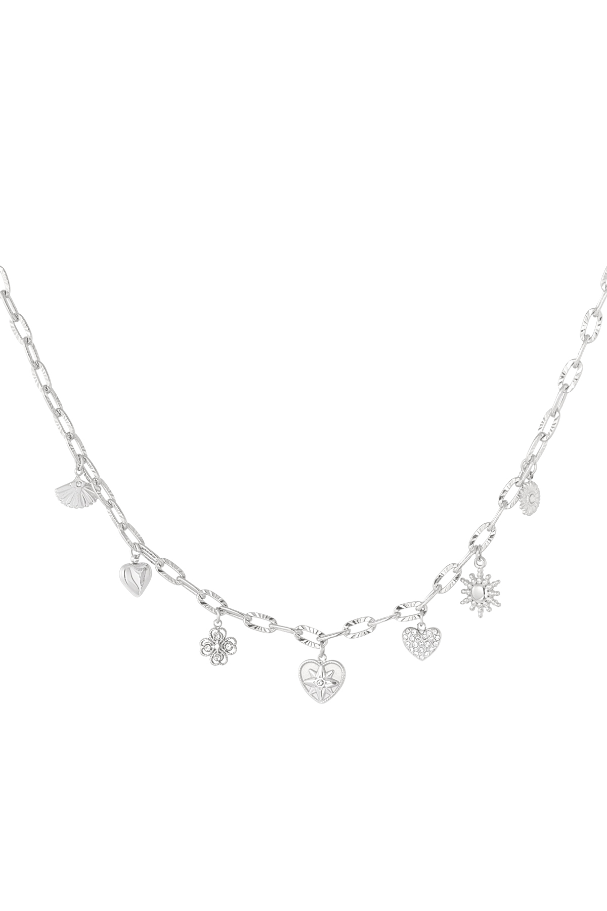 Charm necklace daily style - silver h5 