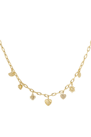 Charm-Halskette im täglichen Stil – Gold h5 
