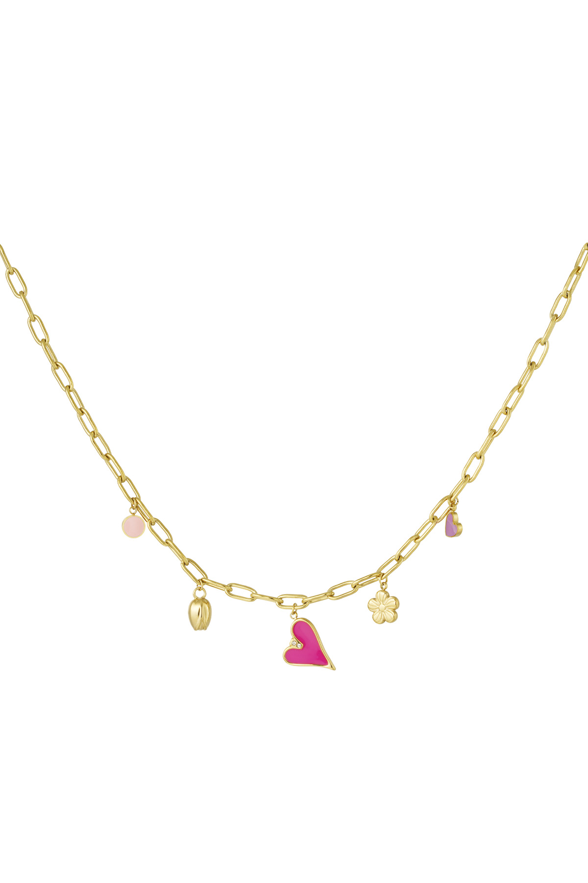 Charm necklace spring shades - gold