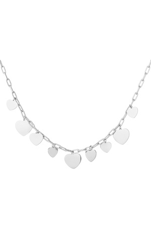Chunky heart party necklace - silver h5 