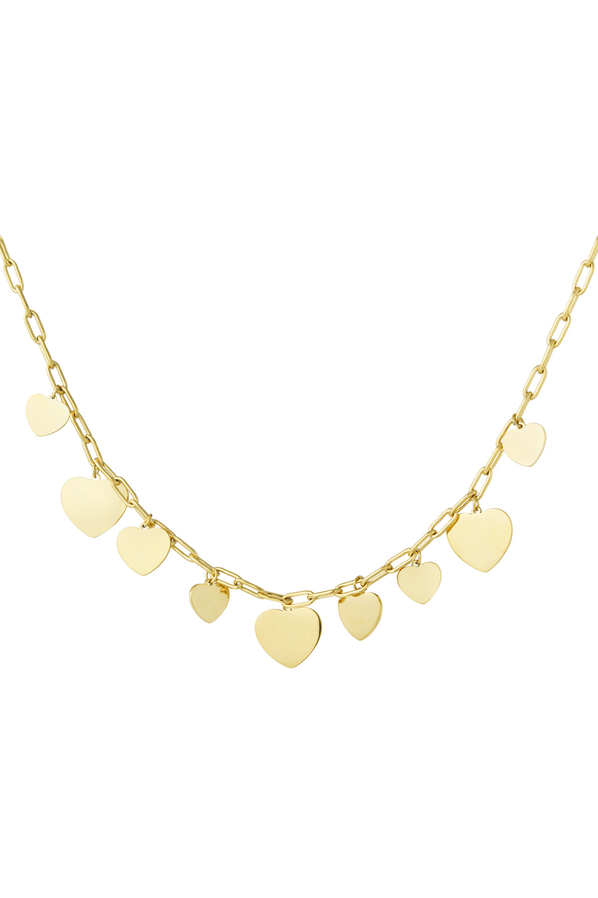 Chunky heart party necklace - gold