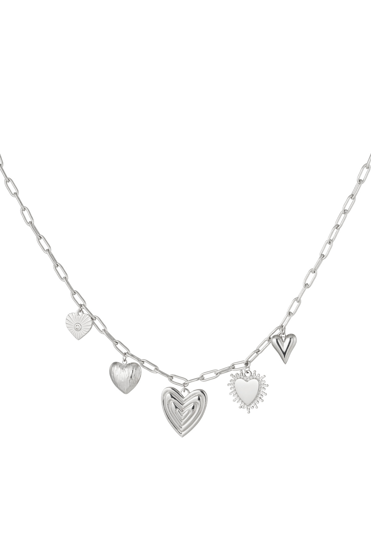 Charm necklace hearts for the win - silver