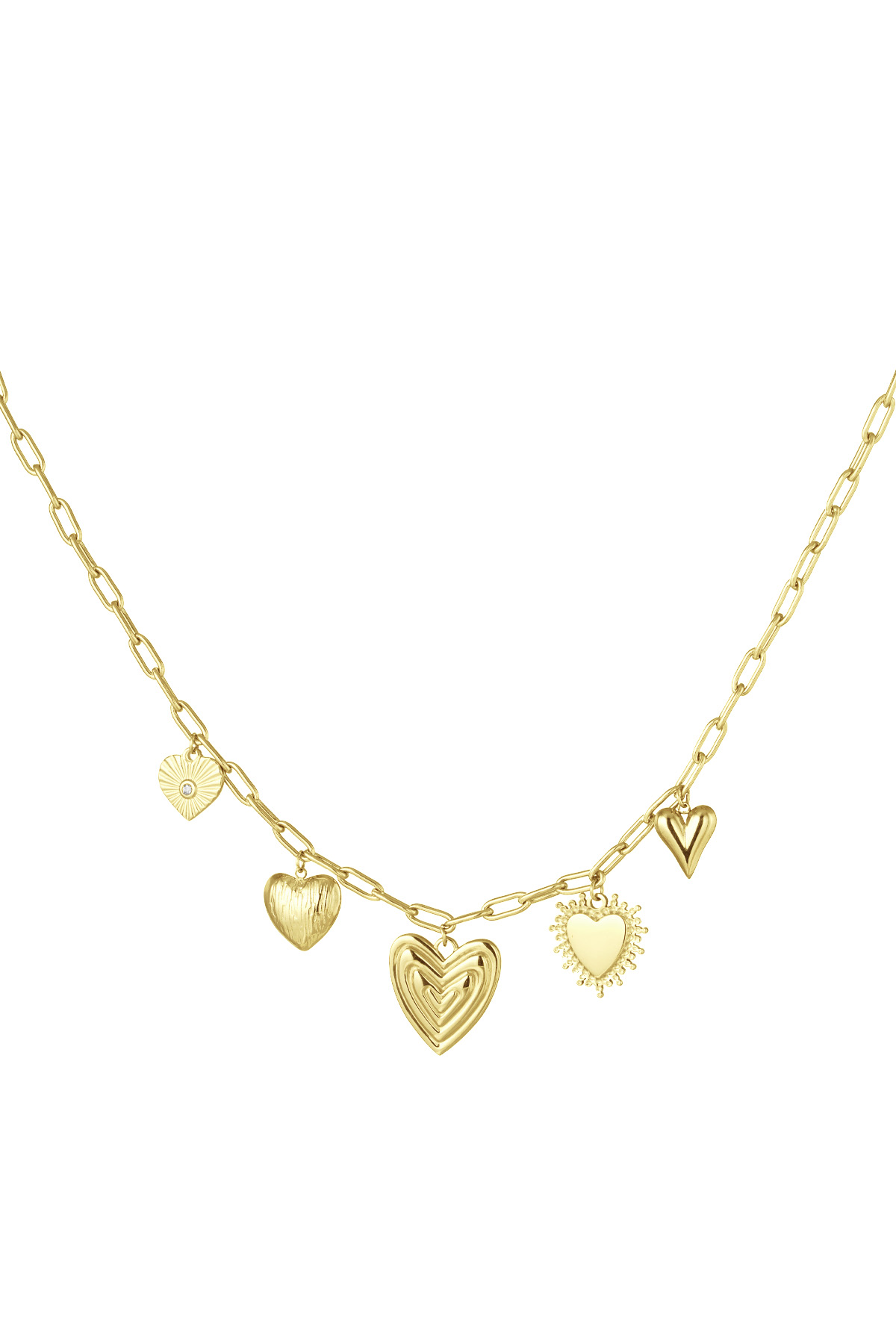 Charm necklace hearts for the win - gold