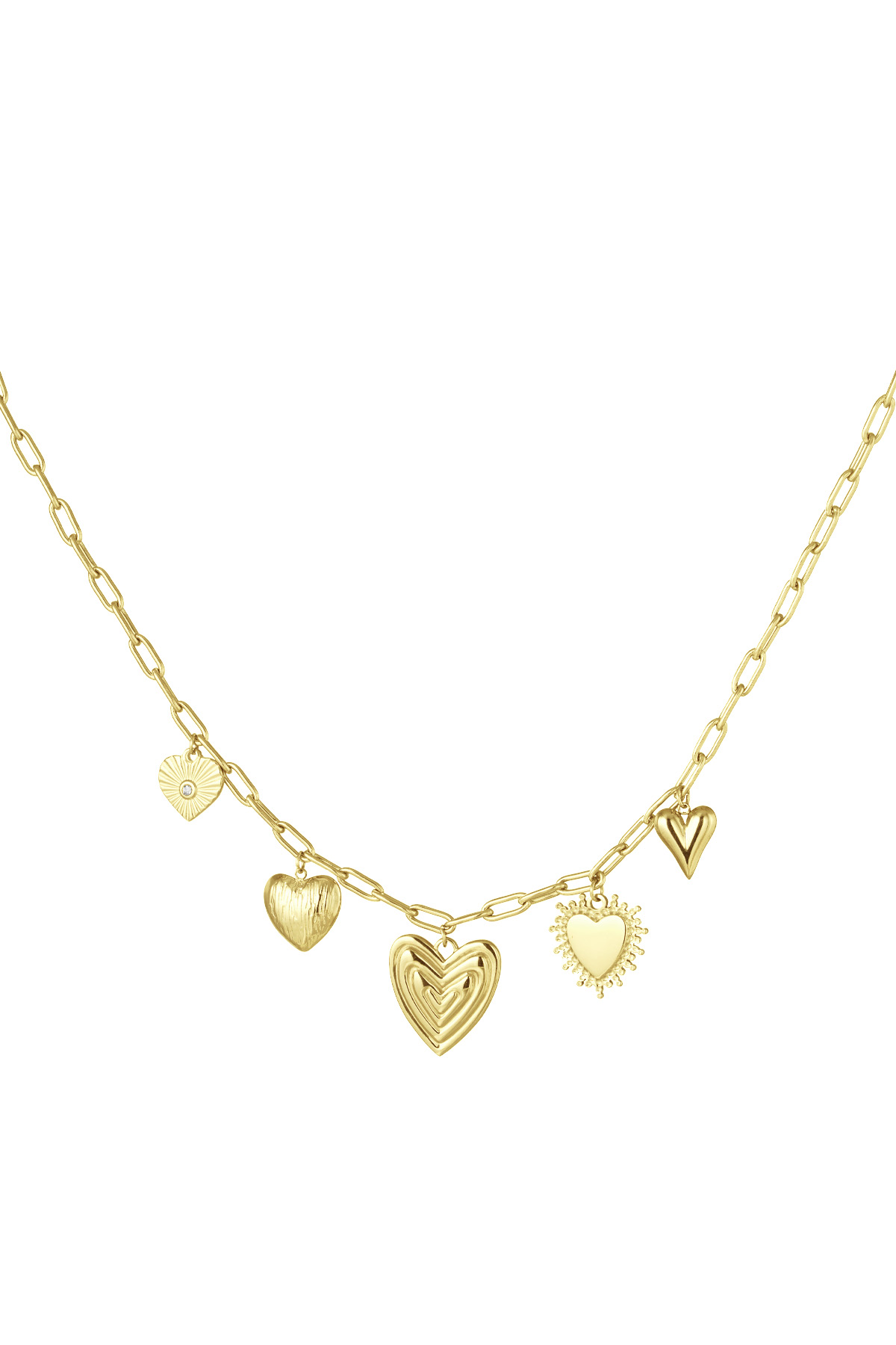 Charm necklace hearts for the win - Gold color