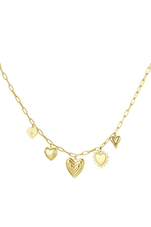 Bedelketting hearts for the win - goud h5 