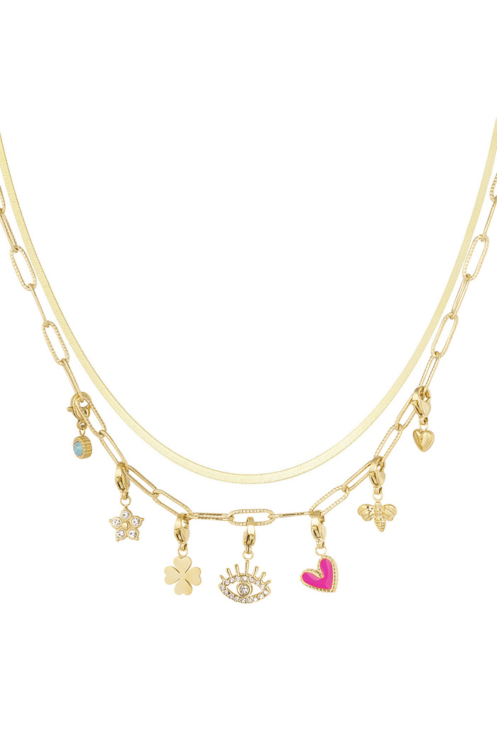Charm necklace lovey dovey - gold 