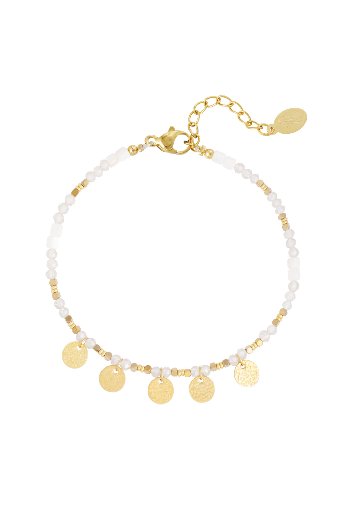 Anklet with coin charms - white Gold Color 