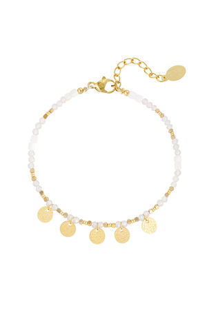 Anklet with coin charms - white gold  h5 