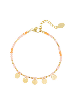 Anklet with coin charms - orange/gold h5 