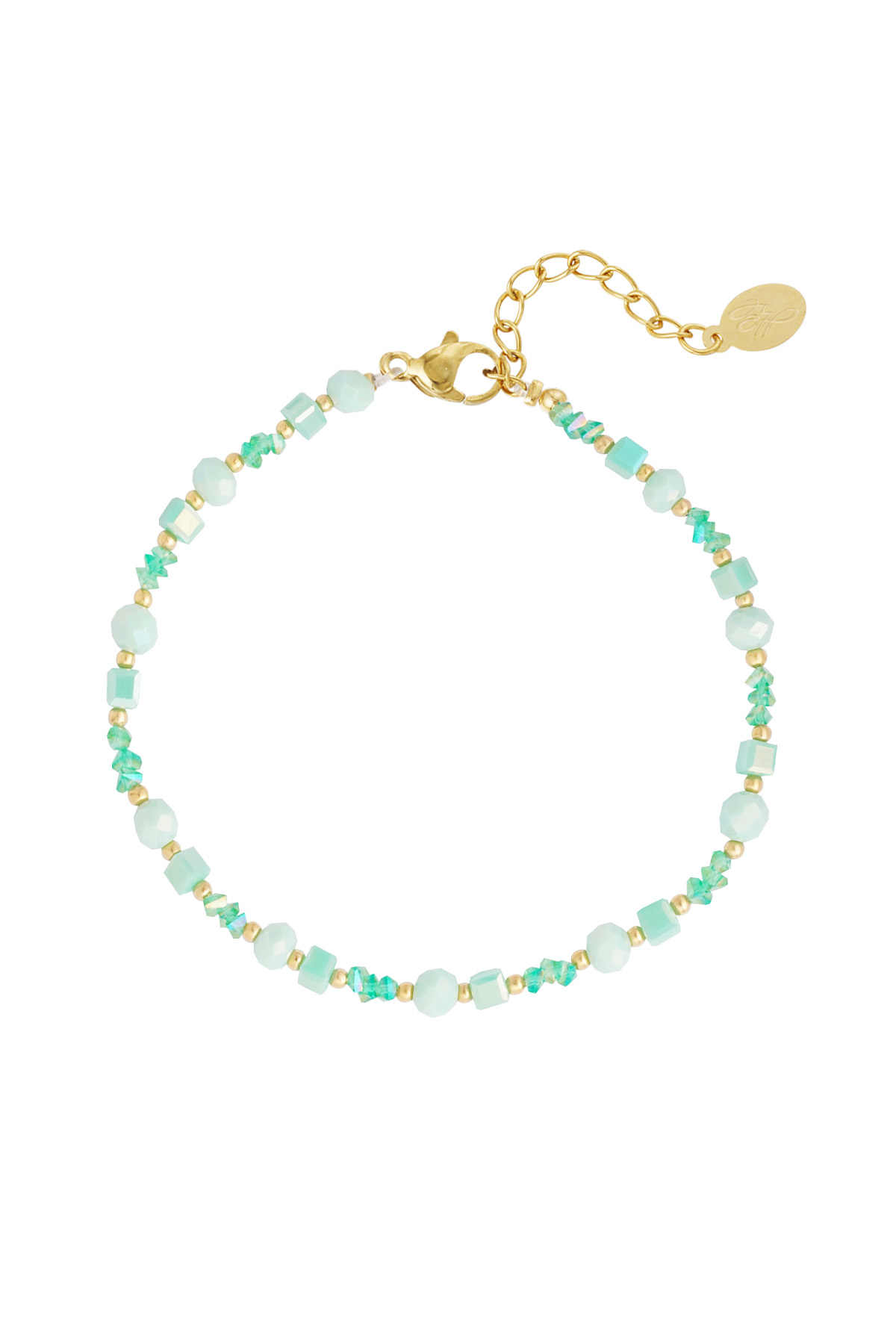 Beach vibe anklet - green/gold