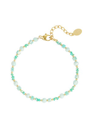 Beach vibe anklet - green/gold h5 