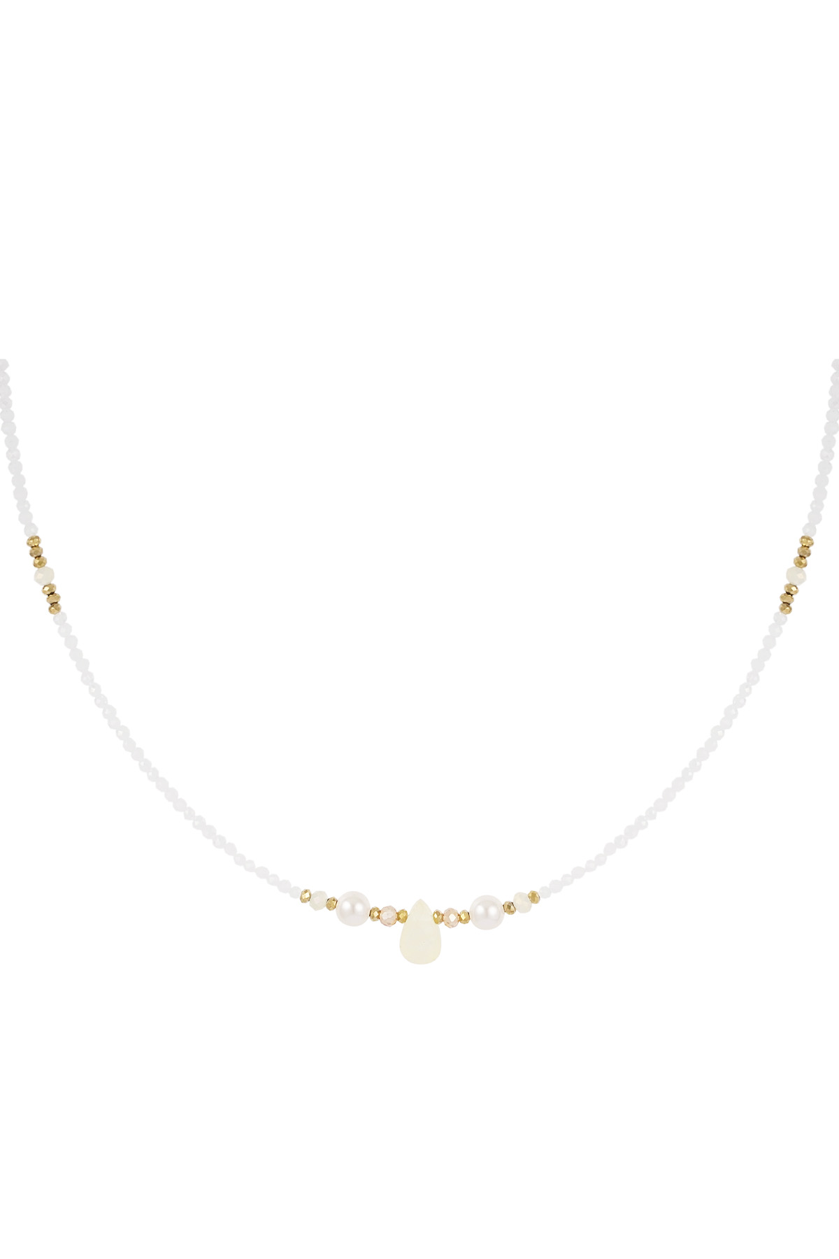 Perlenkette Basic Lover - cremeweiß h5 