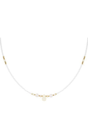 Bead necklace basic lover - off-white h5 