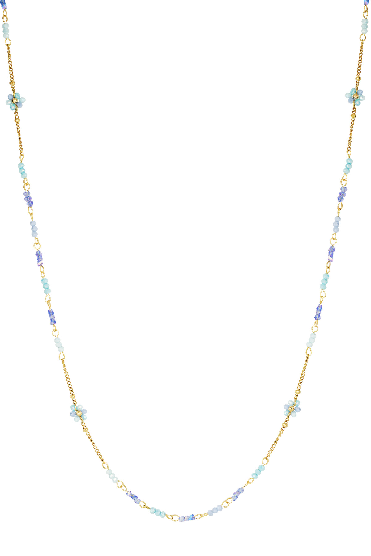 Long necklace blooming breeze - blue gold