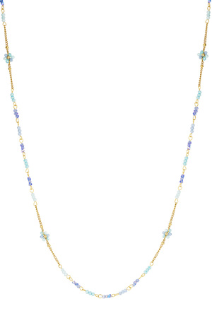 Long necklace blooming breeze - blue gold h5 