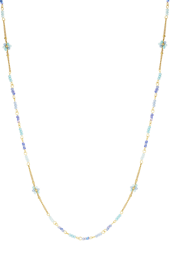 Long necklace blooming breeze - blue gold 