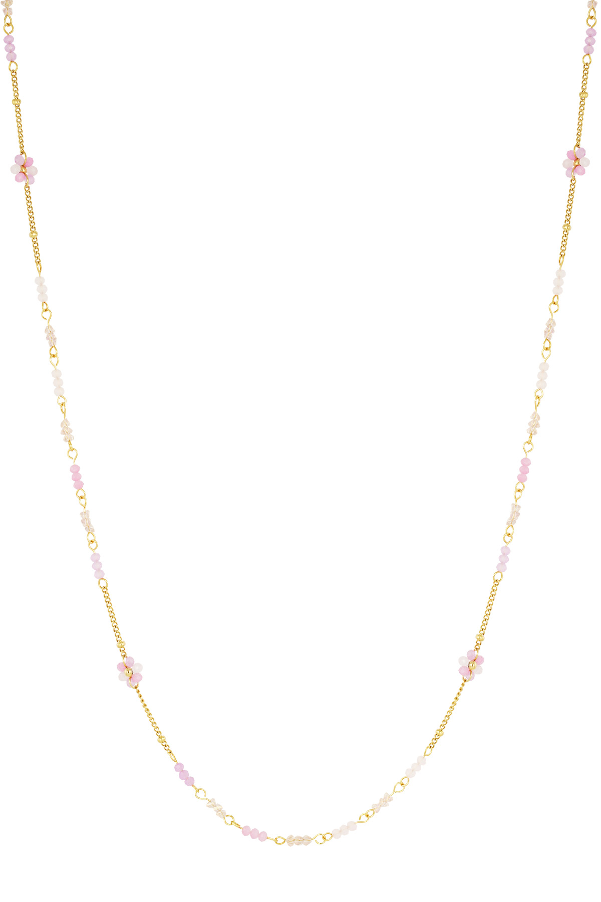 Long necklace blooming breeze - pink gold