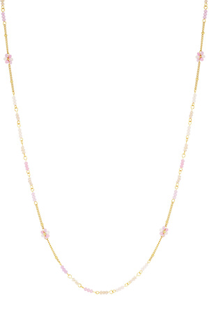 Long necklace blooming breeze - pink gold h5 