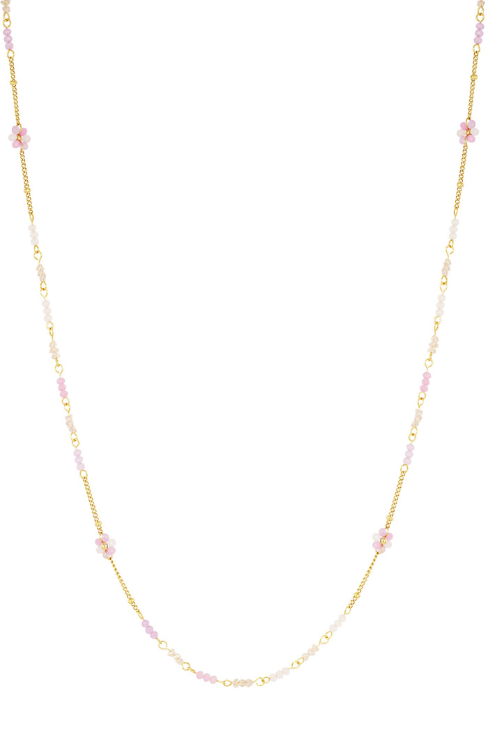 Long necklace blooming breeze - pink gold 