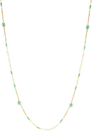 Long necklace blooming breeze - green gold h5 