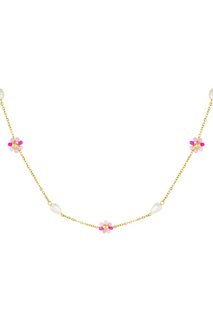 Necklace floral dazzle - gold h5 