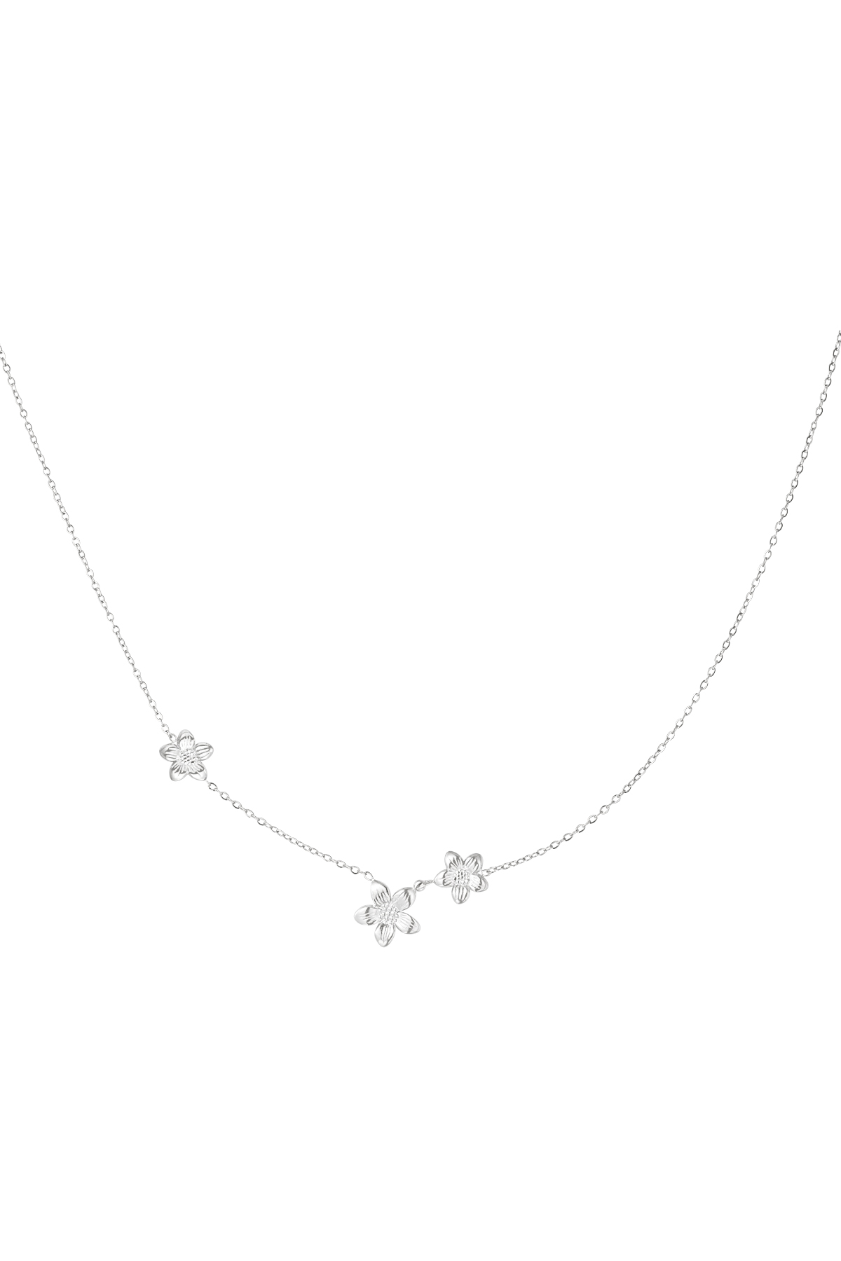 Classic flower necklace - silver