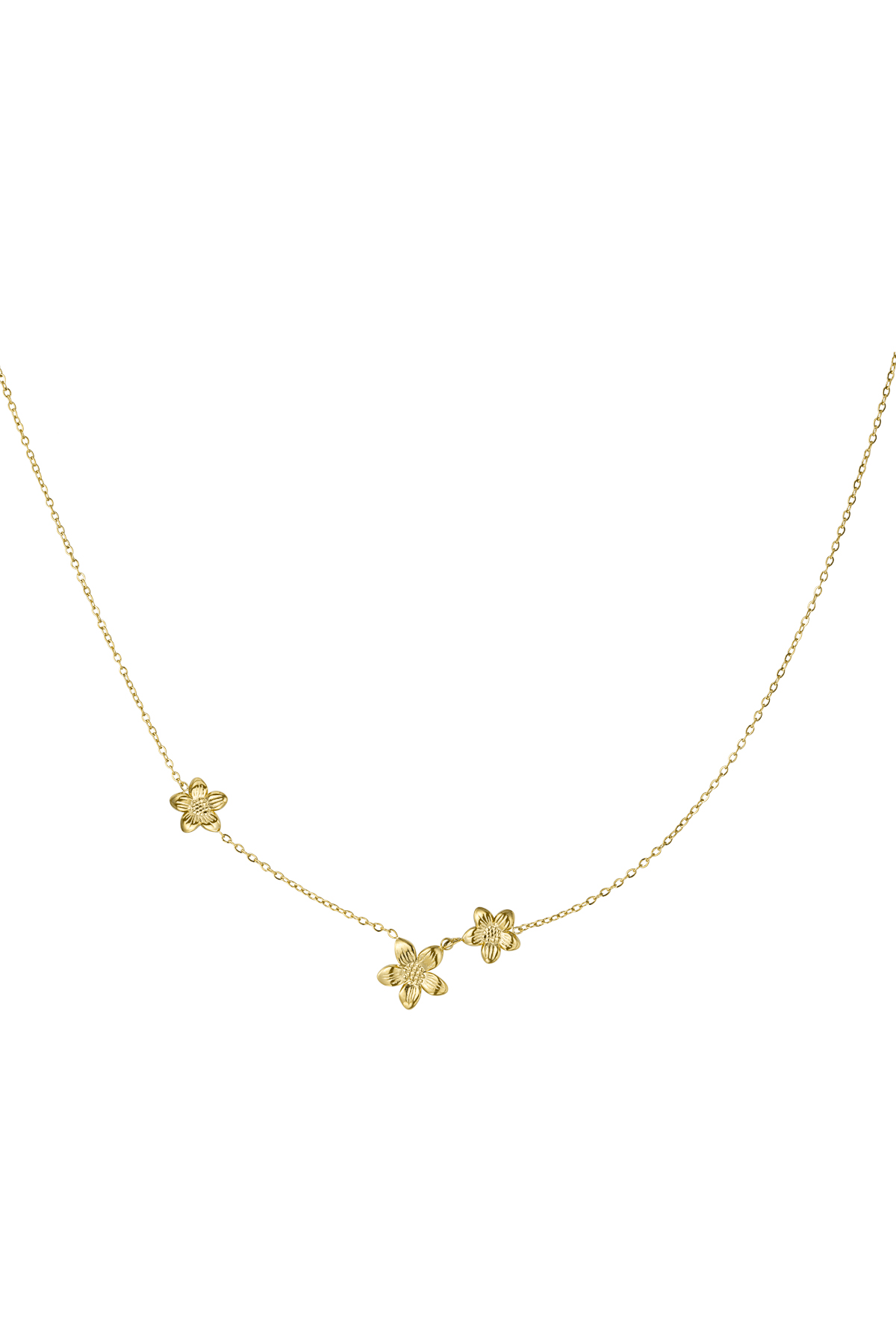 Classic flower necklace - gold 