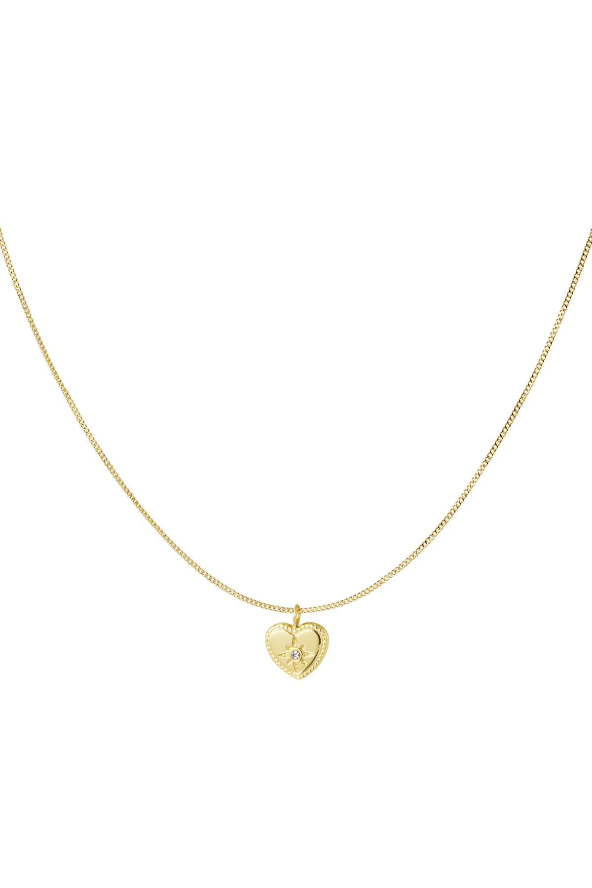 Classic heart necklace with diamond - gold