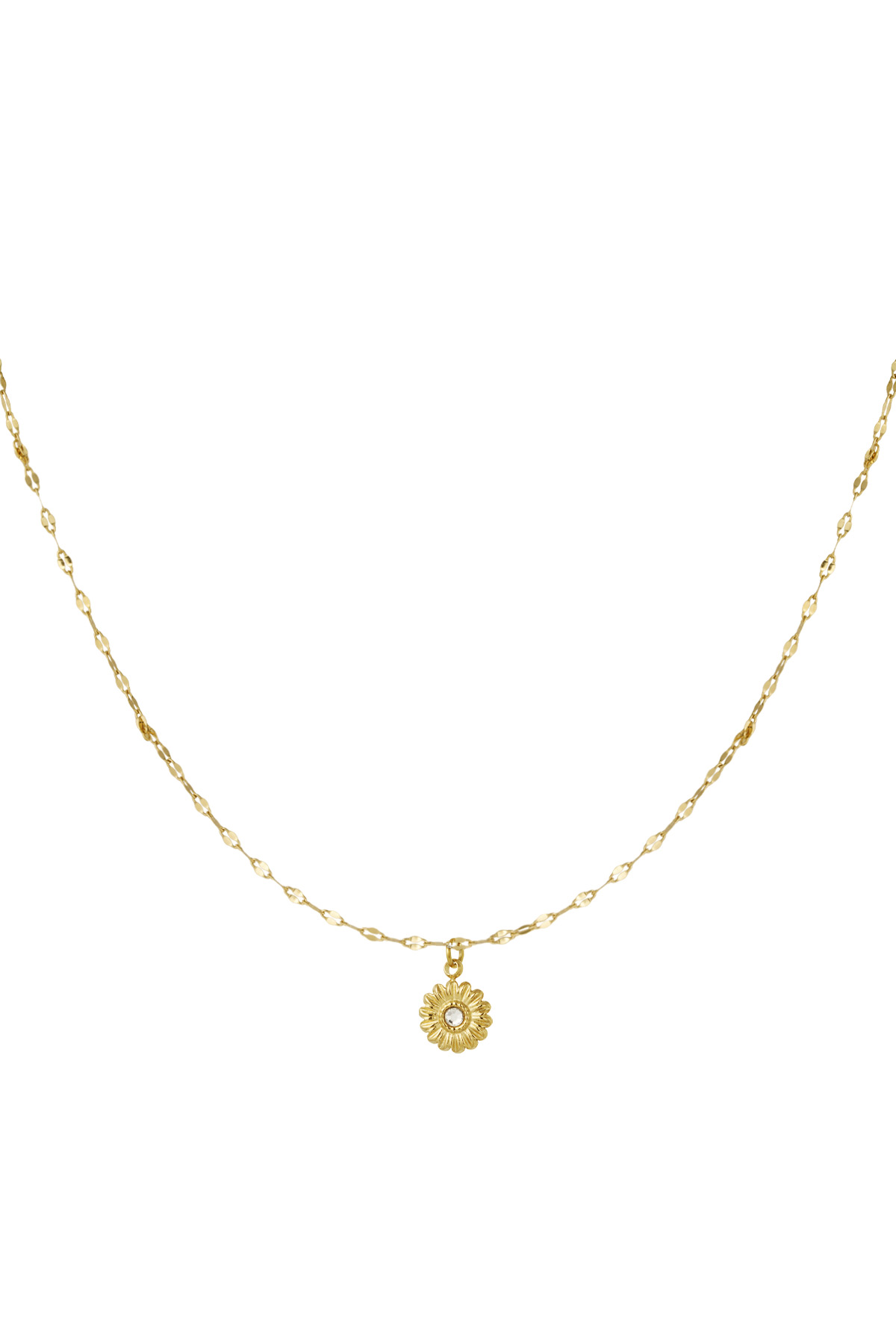 Twisted necklace with flower charm - gold  h5 