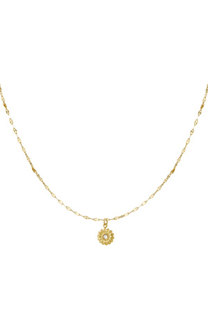 Gedrehte Halskette mit Blumenanhänger – Gold  h5 