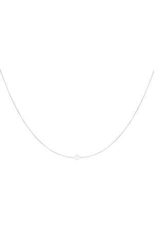 Schlichte Halskette mit Perle - Silber  h5 